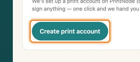 Click Create print account — enlarge