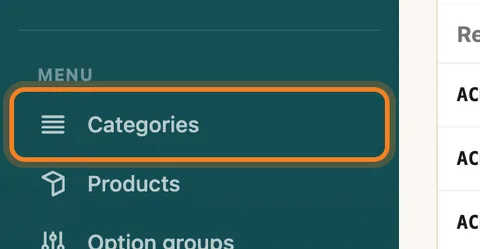 Menu → Categories — enlarge