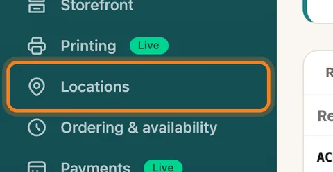 Settings → Locations — enlarge
