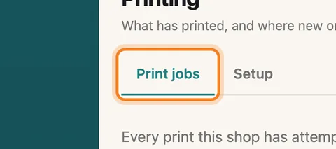 The Print jobs tab — enlarge