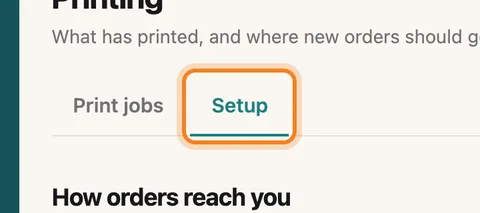 Open the Setup tab — enlarge